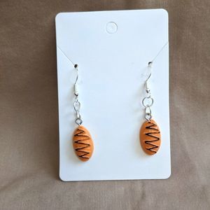 🛍 Chocolate Drizzle Pastry Dangle Earrings